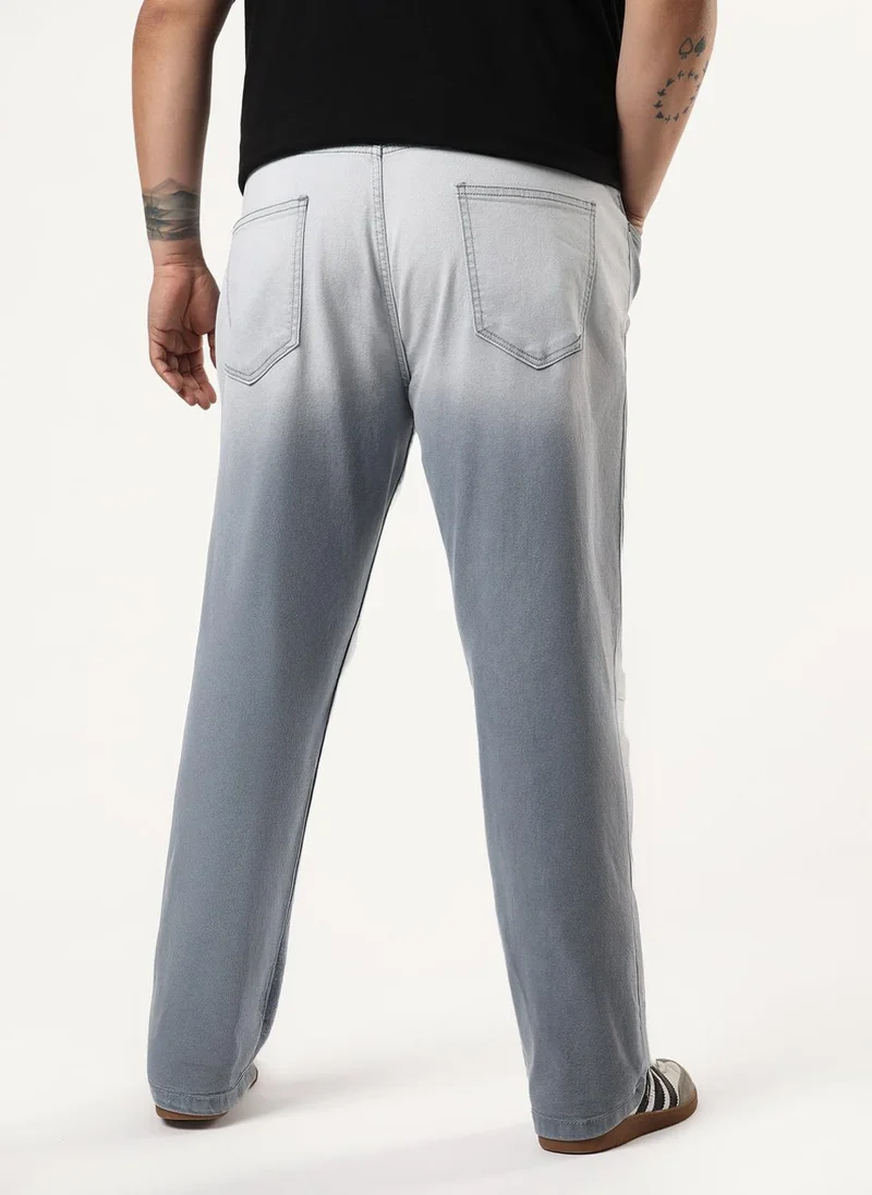 Urbano Fashion  Urbano Plus Men's Light Grey Straight Fit Heavy Washed Faded Denim Jeans Stretchable for Men | Best Price UAE